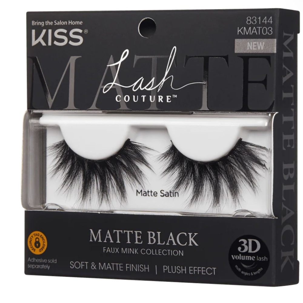 NEW! KISS Lash Couture Matte Black Faux Mink (Matte Satin) 83144 KMAT03